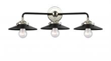 Innovations Lighting 284-3W-BPN-M6-BK-LED - Railroad - 3 Light - 26 inch - Black Polished Nickel - Bath Vanity Light