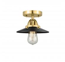 Innovations Lighting 288-1C-SG-M6-BK-LED - Railroad - 1 Light - 8 inch - Satin Gold - Semi-Flush Mount