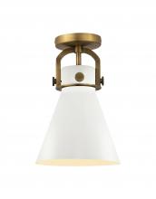 Innovations Lighting 410-1F-BB-M411-8W - Newton Cone - 1 Light - 8 inch - Brushed Brass - Flush Mount