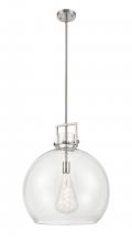 Innovations Lighting 411-1SL-SN-G410-18CL - Newton Sphere - 1 Light - 18 inch - Satin Nickel - Pendant