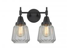 Innovations Lighting 447-2W-BK-G142-LED - Chatham - 2 Light - 15 inch - Matte Black - Bath Vanity Light