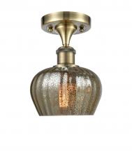 Innovations Lighting 516-1C-AB-G96 - Fenton - 1 Light - 7 inch - Antique Brass - Semi-Flush Mount