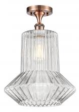 Innovations Lighting 516-1C-AC-G212-LED - Springwater - 1 Light - 12 inch - Antique Copper - Semi-Flush Mount