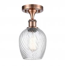 Innovations Lighting 516-1C-AC-G292-LED - Salina - 1 Light - 6 inch - Antique Copper - Semi-Flush Mount