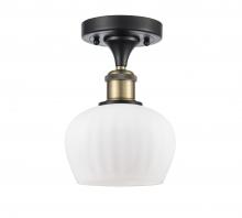 Innovations Lighting 516-1C-BAB-G91-LED - Fenton - 1 Light - 7 inch - Black Antique Brass - Semi-Flush Mount