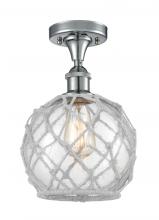 Innovations Lighting 516-1C-PC-G122-8RW-LED - Farmhouse Rope - 1 Light - 8 inch - Polished Chrome - Semi-Flush Mount