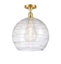 Innovations Lighting 516-1C-SG-G1213-14-LED - Athens Deco Swirl - 1 Light - 14 inch - Satin Gold - Semi-Flush Mount