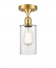 Innovations Lighting 516-1C-SG-G802-LED - Clymer - 1 Light - 4 inch - Satin Gold - Semi-Flush Mount