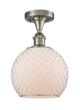 Innovations Lighting 516-1C-SN-G121-8CSN - Farmhouse Chicken Wire - 1 Light - 8 inch - Brushed Satin Nickel - Semi-Flush Mount