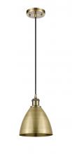 Innovations Lighting 516-1P-AB-MBD-75-AB-LED - Bristol - 1 Light - 8 inch - Antique Brass - Cord hung - Mini Pendant