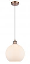 Innovations Lighting 516-1P-AC-G121-10 - Athens - 1 Light - 10 inch - Antique Copper - Cord hung - Mini Pendant