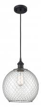 Innovations Lighting 516-1P-BK-G122-10CSN-LED - Farmhouse Chicken Wire - 1 Light - 10 inch - Matte Black - Cord hung - Mini Pendant