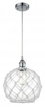 Innovations Lighting 516-1P-PC-G122-10RW - Farmhouse Rope - 1 Light - 10 inch - Polished Chrome - Cord hung - Mini Pendant