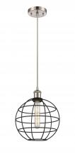 Innovations Lighting 516-1P-SN-CE-10-BK - Lake Placid - 1 Light - 10 inch - Satin Nickel - Mini Pendant