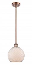 Innovations Lighting 516-1S-AC-G121-8CSN-LED - Farmhouse Chicken Wire - 1 Light - 8 inch - Antique Copper - Mini Pendant