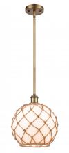 Innovations Lighting 516-1S-BB-G121-10RB - Farmhouse Rope - 1 Light - 10 inch - Brushed Brass - Mini Pendant