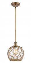 Innovations Lighting 516-1S-BB-G122-8RB-LED - Farmhouse Rope - 1 Light - 8 inch - Brushed Brass - Mini Pendant