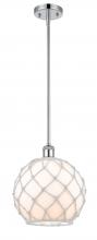 Innovations Lighting 516-1S-PC-G121-10RW-LED - Farmhouse Rope - 1 Light - 10 inch - Polished Chrome - Mini Pendant