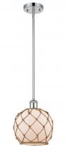 Innovations Lighting 516-1S-PC-G121-8RB-LED - Farmhouse Rope - 1 Light - 8 inch - Polished Chrome - Mini Pendant