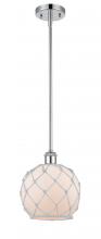 Innovations Lighting 516-1S-PC-G121-8RW-LED - Farmhouse Rope - 1 Light - 8 inch - Polished Chrome - Mini Pendant