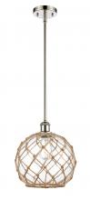 Innovations Lighting 516-1S-PN-G122-10RB - Farmhouse Rope - 1 Light - 10 inch - Polished Nickel - Mini Pendant