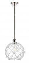 Innovations Lighting 516-1S-PN-G122-10RW-LED - Farmhouse Rope - 1 Light - 10 inch - Polished Nickel - Mini Pendant