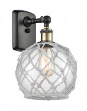 Innovations Lighting 516-1W-BAB-G122-8RW - Farmhouse Rope - 1 Light - 8 inch - Black Antique Brass - Sconce