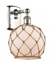 Innovations Lighting 516-1W-PN-G121-8RB-LED - Farmhouse Rope - 1 Light - 8 inch - Polished Nickel - Sconce