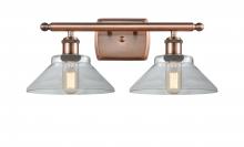 Innovations Lighting 516-2W-AC-G132-LED - Orwell - 2 Light - 18 inch - Antique Copper - Bath Vanity Light