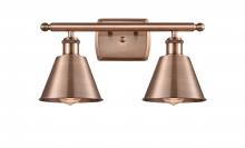 Innovations Lighting 516-2W-AC-M8-LED - Smithfield - 2 Light - 17 inch - Antique Copper - Bath Vanity Light