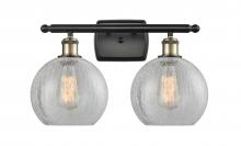 Innovations Lighting 516-2W-BAB-G125-LED - Athens - 2 Light - 18 inch - Black Antique Brass - Bath Vanity Light