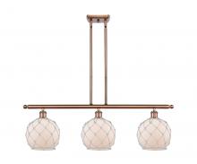 Innovations Lighting 516-3I-AC-G121-8RW-LED - Farmhouse Rope - 3 Light - 36 inch - Antique Copper - Cord hung - Island Light