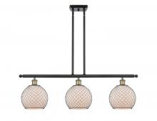 Innovations Lighting 516-3I-BAB-G121-8CBK - Farmhouse Chicken Wire - 3 Light - 36 inch - Black Antique Brass - Cord hung - Island Light