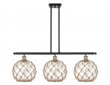 Innovations Lighting 516-3I-BAB-G122-10RB - Farmhouse Rope - 3 Light - 37 inch - Black Antique Brass - Cord hung - Island Light