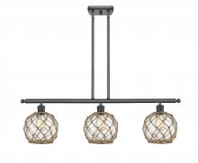 Innovations Lighting 516-3I-BK-G122-8RB-LED - Farmhouse Rope - 3 Light - 36 inch - Matte Black - Cord hung - Island Light