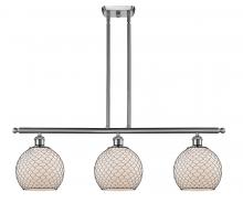 Innovations Lighting 516-3I-SN-G121-8CBK-LED - Farmhouse Chicken Wire - 3 Light - 36 inch - Brushed Satin Nickel - Cord hung - Island Light