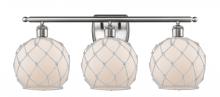 Innovations Lighting 516-3W-SN-G121-8RW - Farmhouse Rope - 3 Light - 28 inch - Brushed Satin Nickel - Bath Vanity Light