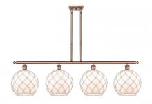 Innovations Lighting 516-4I-AC-G121-10RW-LED - Farmhouse Rope - 4 Light - 48 inch - Antique Copper - Cord hung - Island Light