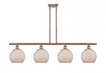 Innovations Lighting 516-4I-AC-G121-8CBK-LED - Farmhouse Chicken Wire - 4 Light - 48 inch - Antique Copper - Cord hung - Island Light