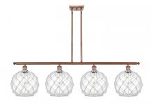 Innovations Lighting 516-4I-AC-G122-10RW-LED - Farmhouse Rope - 4 Light - 48 inch - Antique Copper - Cord hung - Island Light