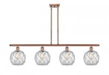 Innovations Lighting 516-4I-AC-G122-8RW-LED - Farmhouse Rope - 4 Light - 48 inch - Antique Copper - Cord hung - Island Light