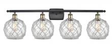 Innovations Lighting 516-4W-BAB-G122-8RW-LED - Farmhouse Rope - 4 Light - 38 inch - Black Antique Brass - Bath Vanity Light