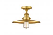 Innovations Lighting 517-1CH-SG-MFR-SG-12-LED - Railroad - 1 Light - 12 inch - Satin Gold - Semi-Flush Mount