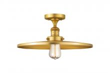 Innovations Lighting 517-1CH-SG-MFR-SG-16-LED - Railroad - 1 Light - 16 inch - Satin Gold - Semi-Flush Mount