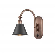 Innovations Lighting 518-1W-AC-M8-BK-LED - Smithfield - 1 Light - 7 inch - Antique Copper - Sconce