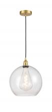 Innovations Lighting 616-1P-SG-G124-12-LED - Athens - 1 Light - 12 inch - Satin Gold - Cord hung - Mini Pendant