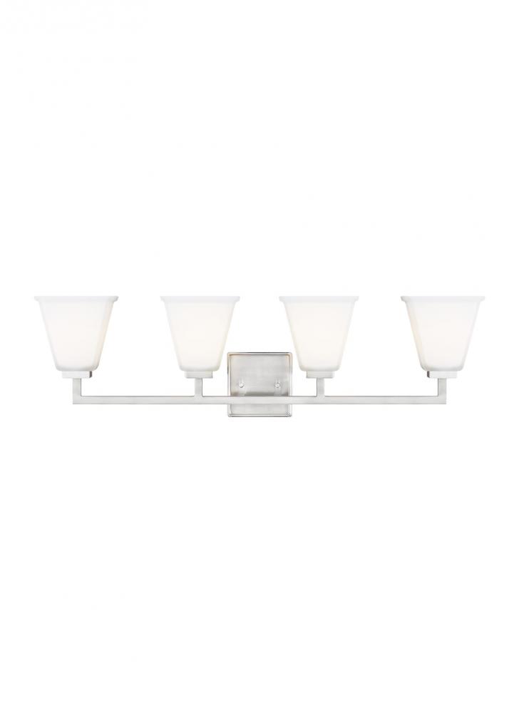 Ellis Harper transitional 4-light indoor dimmable bath vanity wall sconce in brushed nickel silver f