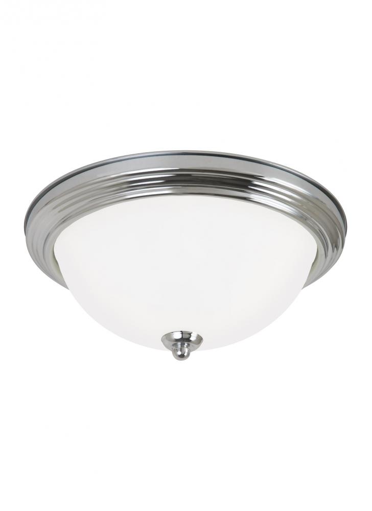 Geary transitional 1-light LED indoor dimmable ceiling flush mount fixture in chrome silver finish w