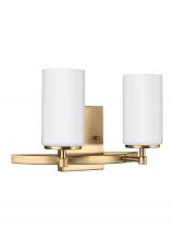 Generation Lighting 4424602EN3-848 - Alturas contemporary 2-light LED indoor dimmable bath vanity wall sconce in satin brass gold finish