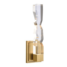 ZEEV Lighting WS11309-LED-1-2x2-AGB - LED 3CCT 1-Light 2&#34;x2&#34; Carved Crystal Aged Brass Vertical Wall Sconce